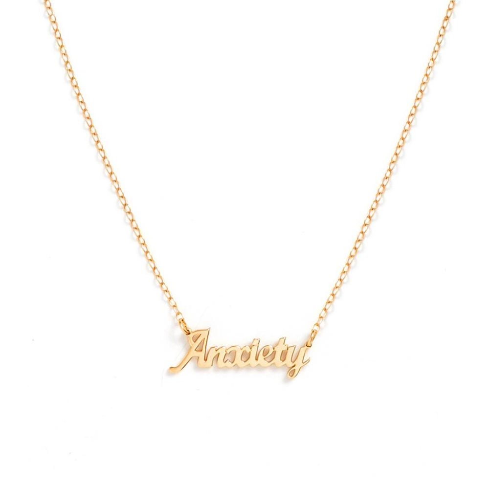 Jen Gotch X Iconery 14K Yellow Gold Vermeil Anxiety Nameplate Necklace